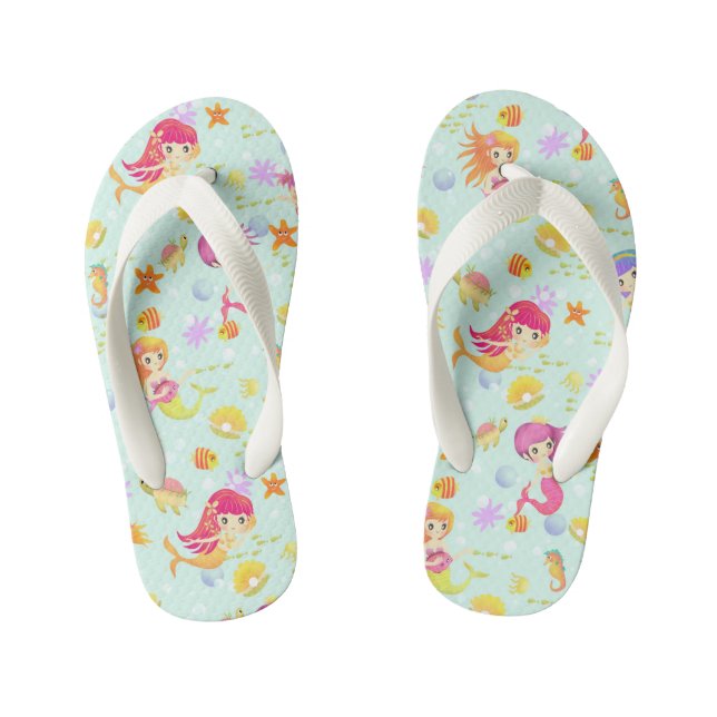 Chanclas Para Niños Azul de Mermaid (Plantilla)