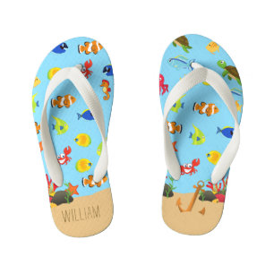 Chanclas Para Niños Bajo el mar Océano marino, nombre del niño de orig