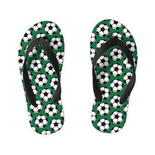 Chanclas Para Niños Balas de fútbol Deportes Niños blancos verdes