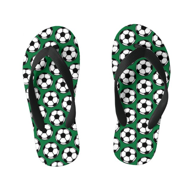 Chanclas Para Niños Balas de fútbol Deportes Niños blancos verdes (Plantilla)