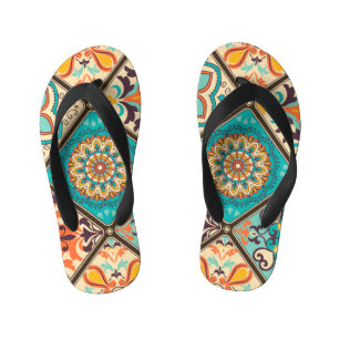 Chanclas Para Niños Baldosas de mosaico colorido: motivos islámicos.