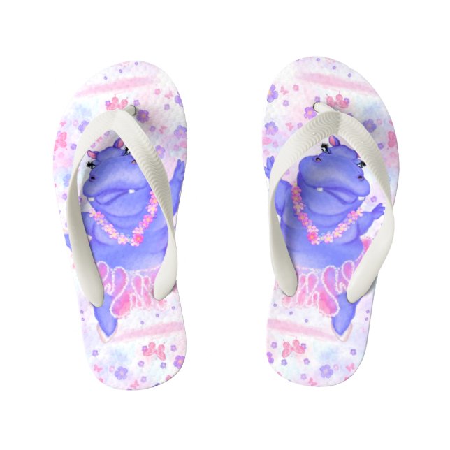 Chanclas Para Niños Ballerina Hippo Kid's Flip Flops (Plantilla)