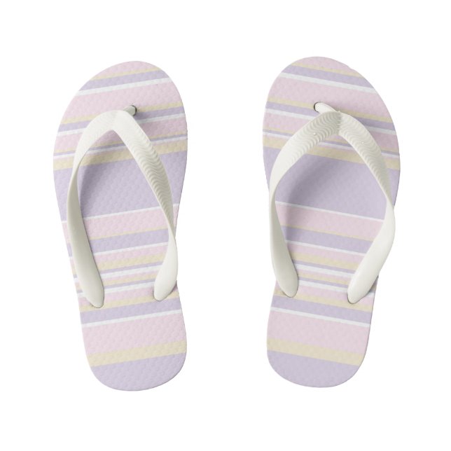 Chanclas Para Niños Bandas complejas - rosa pastel, amarillo y púrpura (Plantilla)