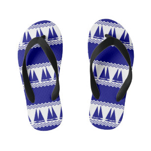 Chanclas Para Niños Bandas costeras Náuticas Azules