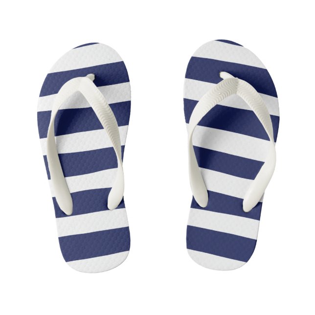 Chanclas Para Niños Bandas desiguales - Azul y Blanco (Plantilla)