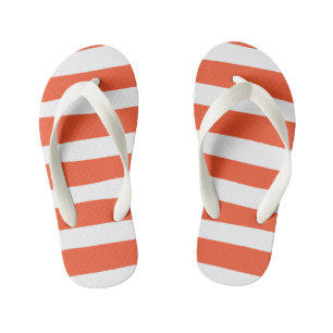 Chanclas Para Niños Bandas desiguales - Naranja y blanco