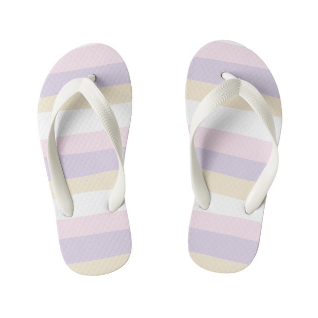 Chanclas Para Niños Bandas desiguales - rosa pastel, amarillo y púrpur (Plantilla)