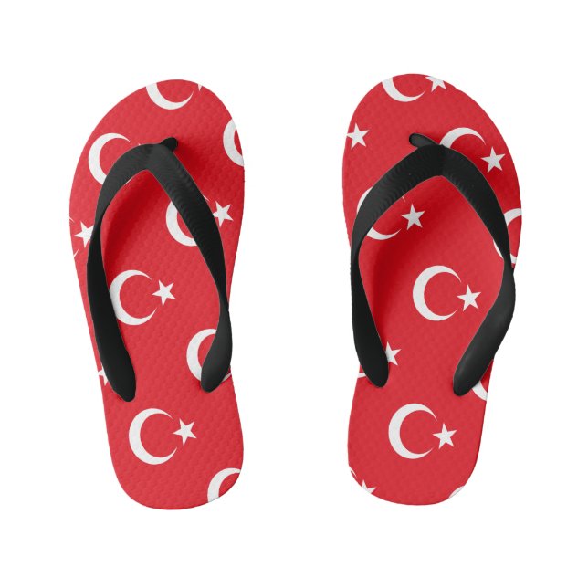 Chanclas Para Niños Bandera de Turquía (Plantilla)