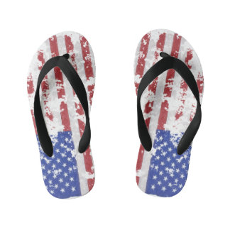Chanclas Para Niños Bandera estadounidense voltea pestañas