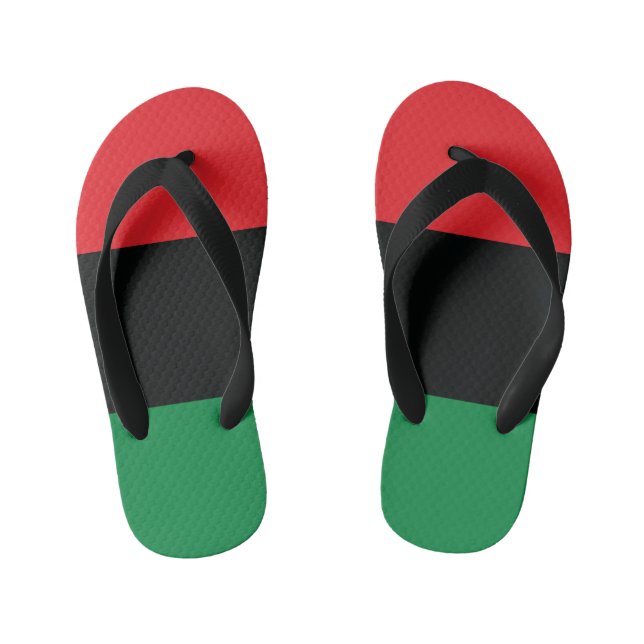 Chanclas Para Niños Bandera roja, negra y verde (Plantilla)