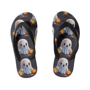 Chanclas Para Niños Bebé Fantasma Típico personaje de Halloween