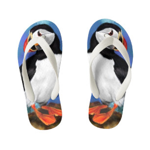 Chanclas Para Niños Bella pintura de pájaros del atlántico Puffin