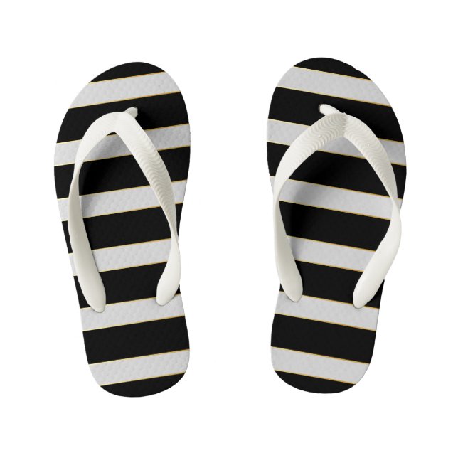Chanclas Para Niños Bello negro y blanco (Plantilla)