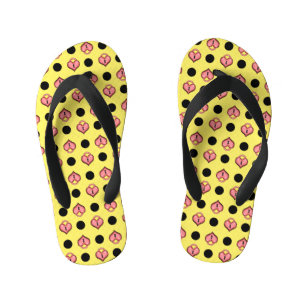 Chanclas Para Niños Bloqueo cardíaco y puntos amarillo
