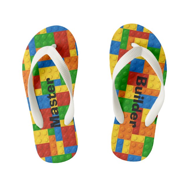 Chanclas Para Niños Bloques de niños de Master Builder - Flip Flops (Plantilla)