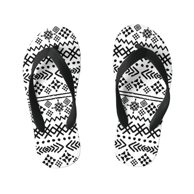 Chanclas Para Niños Boho de arte tribal: sin costuras geométricas. (Plantilla)