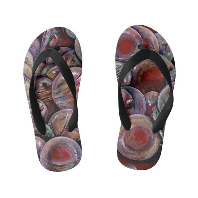Chanclas Para Niños Bolas Rojas de Navidad (Plantilla)