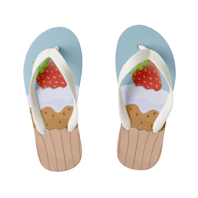 Chanclas Para Niños Bollo lindo de la fresa (Plantilla)