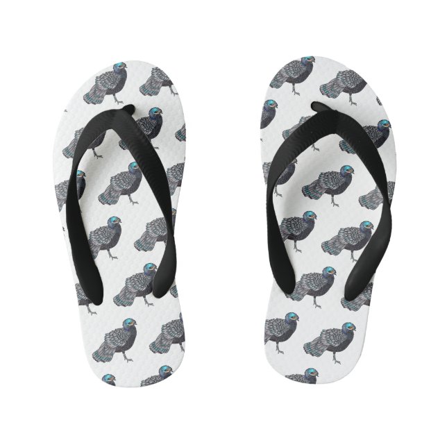 Chanclas Para Niños Bornean peacock-pheasant bird cartoon illustration (Plantilla)