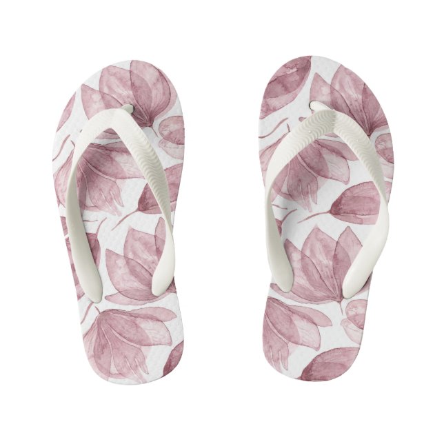 Chanclas Para Niños Botanical Floral Pink Plant Flower Pattern (Plantilla)