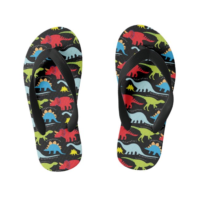 Chanclas Para Niños Boys divertidos patrones de dinosaurio flops de gi (Plantilla)