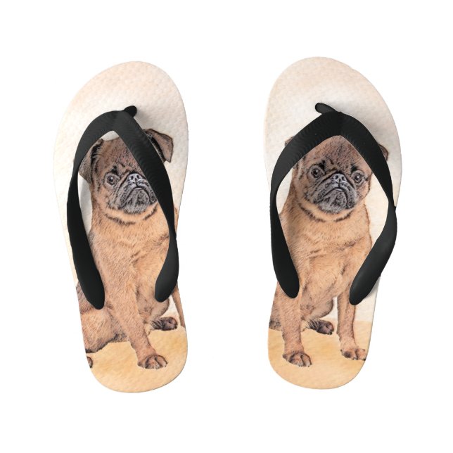 Chanclas Para Niños Bruselas Griffon Smooth Painting Original Dog Art (Plantilla)