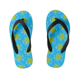 Chanclas Para Niños Burbujas de cal verde suave ilustracion personaliz