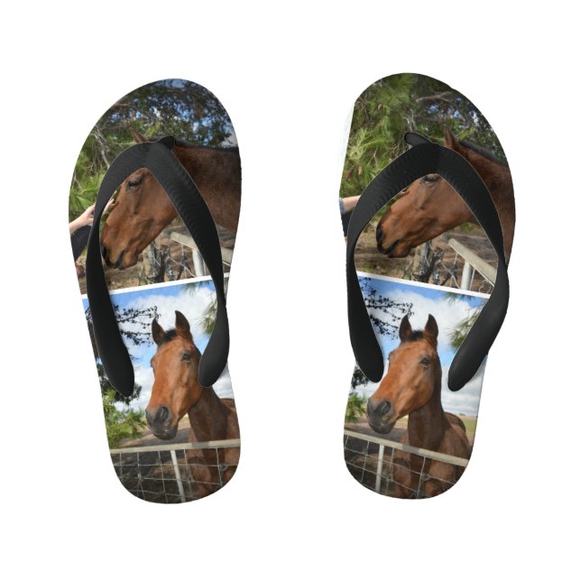 Chanclas Para Niños Caballos marrones, (Plantilla)