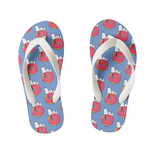 Chanclas Para Niños Cacahuetes | Donut rosado Snoopy (Plantilla)