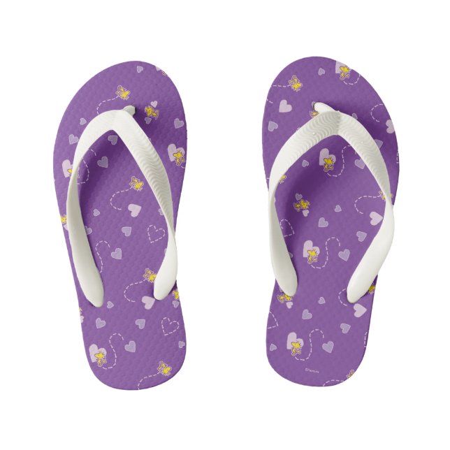 Chanclas Para Niños Cacahuetes | Patrón cardíaco púrpura de Woodstock (Plantilla)