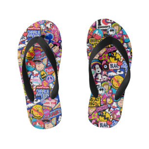 Chanclas Para Niños Cacahuetes   Patrón de parches de mixtape