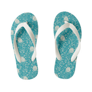 Chanclas Para Niños Cacahuetes   Patrón de playa tropical Verde azulad