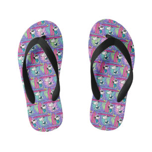 Chanclas Para Niños Cacahuetes   Patrón Snoopy Purple Surf