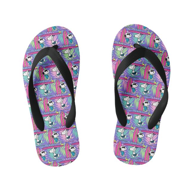 Chanclas Para Niños Cacahuetes | Patrón Snoopy Purple Surf (Plantilla)