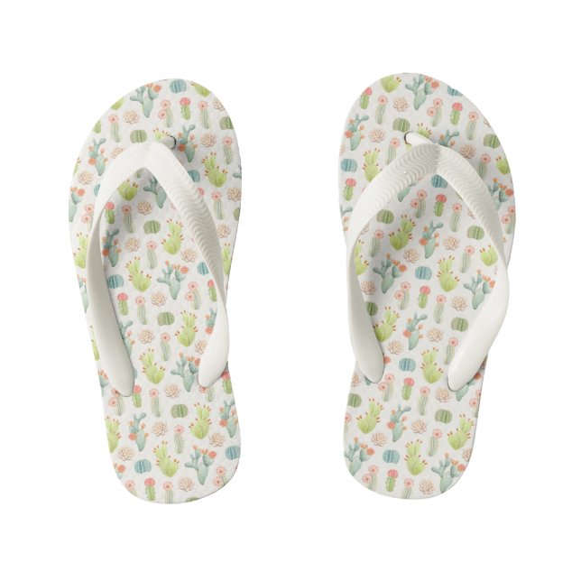 Chanclas Para Niños Cactus de pato suave y patrón suculento (Plantilla)