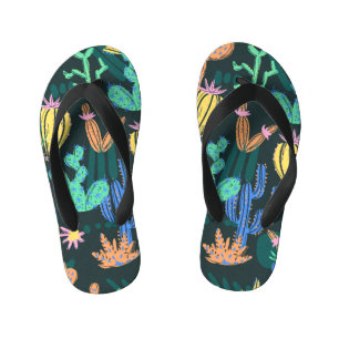 Chanclas Para Niños Cactus dibujado a mano: sin costuras escandinavas.