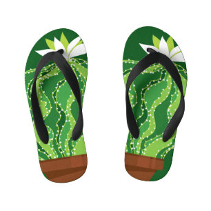 Chanclas Para Niños Cactus verde: motivo natural abstracto.