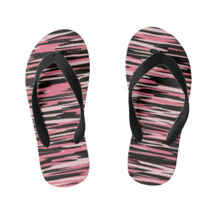 Chanclas Para Niños camo estirado rosa y negro