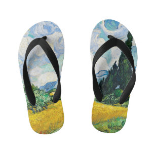 Chanclas Para Niños Campo de trigo Vincent Van Gogh con cipreses