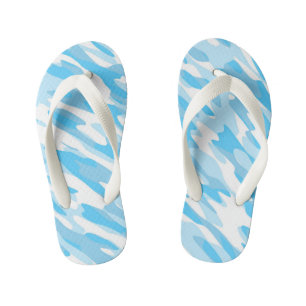 Chanclas Para Niños camuflaje azul y blanco