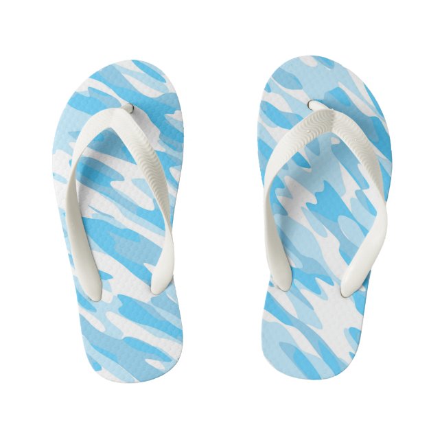 Chanclas Para Niños camuflaje azul y blanco (Plantilla)