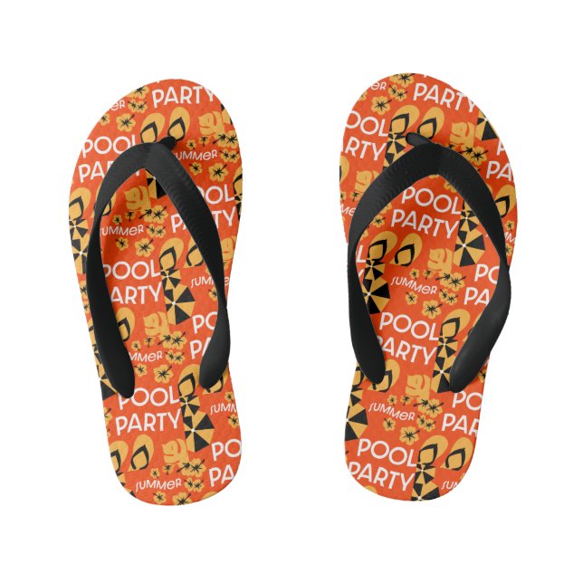 Chanclas Para Niños Canciones de Fiestas de la piscina de verano (Plantilla)