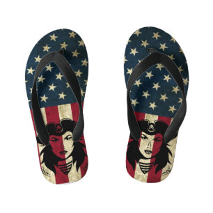 Chanclas Para Niños Capitán pirata norteamericano personalizado: la vu