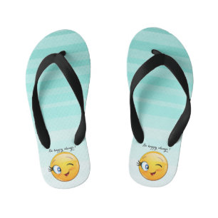 Chanclas Para Niños Cara de Emoji guiñando Adorable - Sé feliz siempre