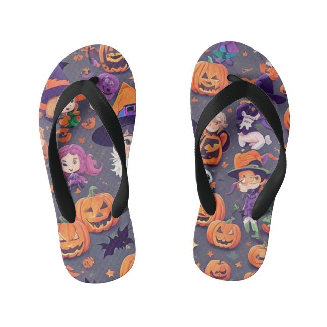Chanclas Para Niños Caracteres de Halloween (Plantilla)