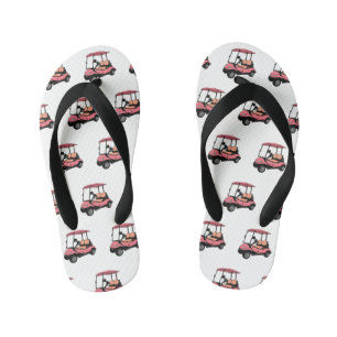 Chanclas Para Niños Carro de golf / ilustracion personalizado de coche