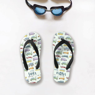 Chanclas Para Niños Carros Doodle