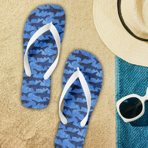 Chanclas Para Niños Casa de playa divertida, grandes tiburones blancos