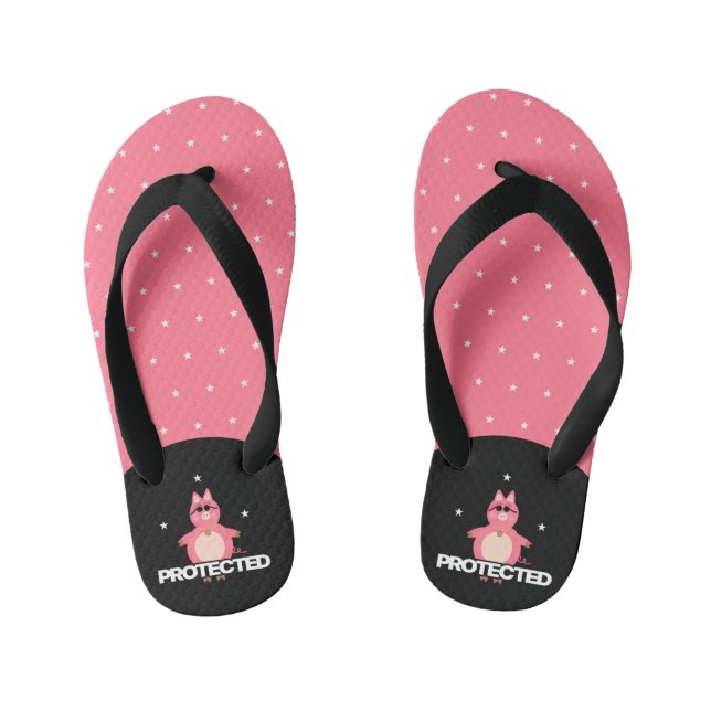 Chanclas Para Niños Cerdo rosa gracioso (Plantilla)