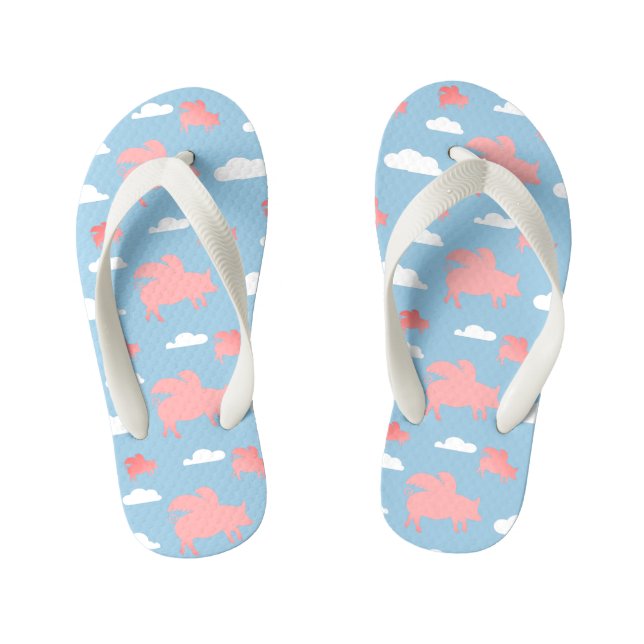 Chanclas Para Niños Cerdos voladores caprichosos (Plantilla)